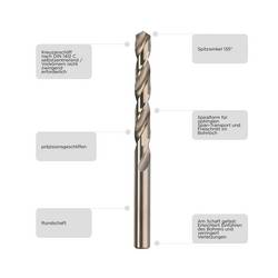 kwb 248665 HSS-Co spirálový vrták 6.5 mm Celková délka 101 mm M35 DIN 338 válcová stopka 1 ks