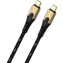 Oehlbach USB kabel USB 3.2 Gen2 USB-C ® zástrčka, USB-C ® zástrčka 0.50 m černá/zlatá třížilový stíněný D1C9530