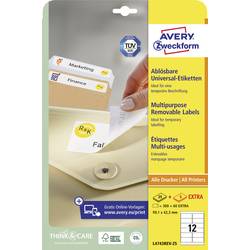 Avery-Zweckform L4743REV-25 univerzální etikety 99.1 x 42.3 mm papír bílá 360 ks přemístitelné inkoustová tiskárna, laserová tiskárna, barevná laserová