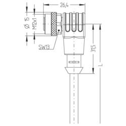 Escha AL-WWAK4-5/P00 připojovací kabel pro senzory - aktory, 8049343, piny: 4, 5.0 m, 1 ks