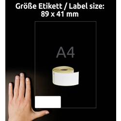 Avery-Zweckform etikety v roli kompatibilní náhradní DYMO 11356, S0722560 41 x 89 mm fólie bílá 200 ks přemístitelné jmenovky AS0722560