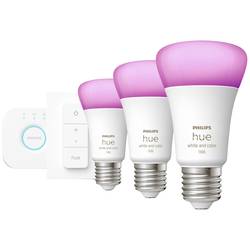 Philips Hue LED žárovka 871951429135500 Energetická třída (EEK2021): F (A - G) Hue White & Col. Amb. 3er Starter Set inkl. DimmerSwitch 3x800lm 75W E27 11 W