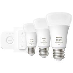 Philips Hue LED žárovka 871951429135500 Energetická třída (EEK2021): F (A - G) Hue White & Col. Amb. 3er Starter Set inkl. DimmerSwitch 3x800lm 75W E27 11 W