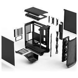 Fractal Design FD-C-MES3A-01 tower PC skříň černá 3 předinstalované ventilátory, prachový filtr, integrované osvětlení