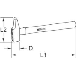 KS Tools 142.1034 1421034 zámečnické kladivo 2150 g 385 mm 1 ks
