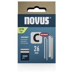 Novus Tools 042-0804 sponky s úzkým hřbetem Typ 4 1000 ks Rozměry (d x š) 26 mm x 6.1 mm