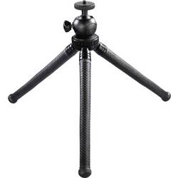 Hama trojnohý stativ 1/4palcové min./max.výška=16 - 27 cm černá pro chytré telefony a akční kamery, kulová hlava