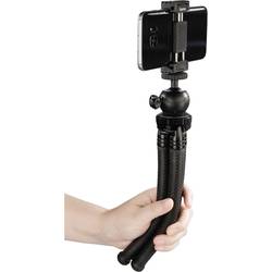 Hama trojnohý stativ 1/4palcové min./max.výška=16 - 27 cm černá pro chytré telefony a akční kamery, kulová hlava