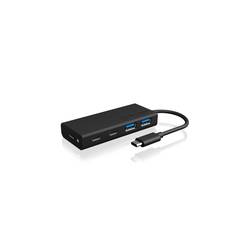 ICY BOX 60511 USB Hub 4 porty USB-A USB 3.0 5 GBit/s s konektorem USB C černá IB-HUB1426-CPD, USB 3.0 Type-C® Hub zu 2x Type-C® und 2x Type-A USB Anschlüssen