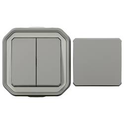 Legrand kompletní sada Na omítku, přepínač, tlačítko Plexo šedá 069719L 1 ks