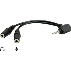 Roline 11.09.4441 jack audio adaptér [1x jack zástrčka 3,5 mm - 2x jack zásuvka 3,5 mm] černá