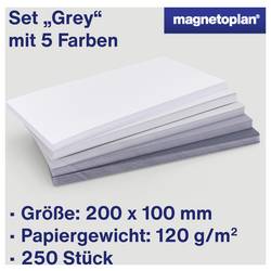 magnetoplan Grey moderační karta barevně tříděná , šedá obdélníkový 200 mm x 100 mm 250 ks