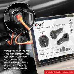 club3D CAC-1921 USB nabíječka, 2x USB A, 1x USB-C®, 36 W, černá