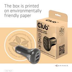 club3D CAC-1921 USB nabíječka, 2x USB A, 1x USB-C®, 36 W, černá