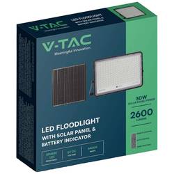 V-TAC VT-240W LED reflektor, solární modul 30 W, studená bílá, černá, 7829