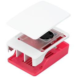 Raspberry Pi® Ladegerät SBC skříň Vhodné pro: Raspberry Pi® 5 B včetně aktivního chladiče červená, bílá