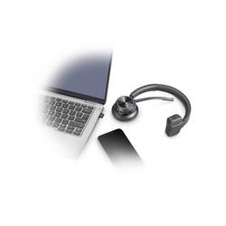 HP Poly Voyager 4310 UC Mono Headset otevřená (On Ear) Bluetooth® mono černá Potlačení hluku regulace hlasitosti, vč. nabíjecí a dokovací stanice Počítače