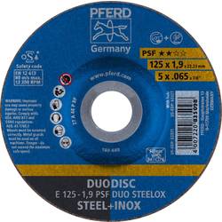 PFERD TOOLS 62012630 E 125-1,9 PSF DUO STEELOX brusný kotouč lomený Průměr 125 mm Ø otvoru 22.23 mm 10 ks