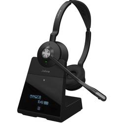 Jabra Engage 75 Stereo Headset otevřená (On Ear) Bluetooth®, DECT stereo černá Potlačení hluku Vypnutí zvuku mikrofonu telefon