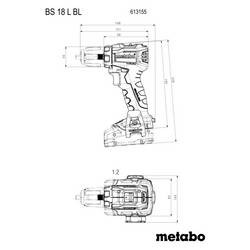 Metabo BS 18 L BL aku vrtací šroubovák, 18 V Li-Ion bezkartáčové, kufřík, bez akumulátoru, bez nabíječky, 613155840