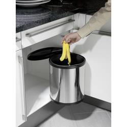 Hailo Compact-Box M 3555-101 odpadkový koš, 15 l, nerezová ocel, (Ø x v) 285 mm x 355 mm, stříbrná, černá, 1 ks