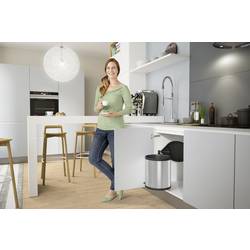 Hailo Compact-Box M 3555-101 odpadkový koš, 15 l, nerezová ocel, (Ø x v) 285 mm x 355 mm, stříbrná, černá, 1 ks