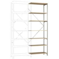 Manuflex RB2245 přístavný modul regálu oddělení , (š x v x h) 970 x 3000 x 500 mm, ocel, dřevěná podlaha, pozinkovaná