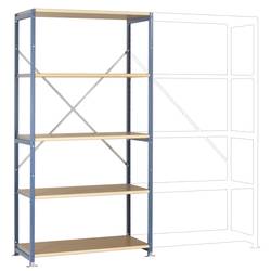 Manuflex RP1006.0001 základní modul regálu oddělení , (š x v x h) 970 x 2000 x 400 mm, ocel, dřevěná podlaha, šedá, zelená