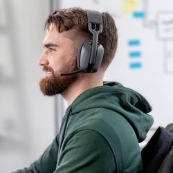 Logitech ZONE VIBE 100 Headset uzavřená (Over Ear) Bluetooth® stereo grafit Redukce šumu mikrofonu, Potlačení hluku regulace hlasitosti, Vypnutí zvuku mikrofonu