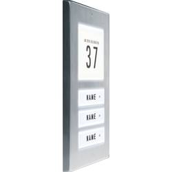 m-e modern-electronics 41067 deska zvonku s adresovým políčkem, se jmenovkou pro 3 rodiny nerezová ocel 12 V/1 A