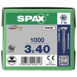 SPAX 0191010300405 R 88091 Senkkopf/T-STAR TG šroub do dřeva 3 mm 40 mm T-STAR plus ocel WIROX 1000 ks