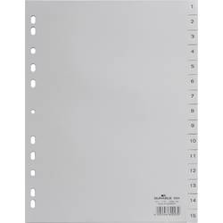Durable 6524 rejstřík DIN A4 1-15 polypropylen šedá 15 karet vyražené otvory 652410