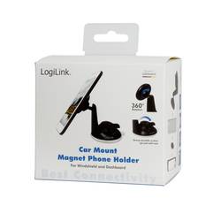 LogiLink AA0110 přísavka držák mobilního telefonu do auta otočné o 360°, s magnetickým upevněním