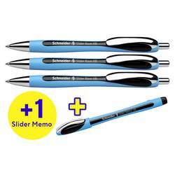 Schneider Schreibgeräte Box 3x Rave + 1x Memo schwarz 132674 kuličkové pero Barva písma: černá 4 ks