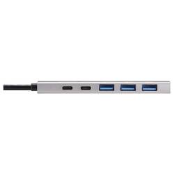 Renkforce RF-6676604 USB Hub 3 + 1 port USB-A, USB-C® USB 3.2 Gen1 5 GBit/s s hliníkovým krytem, Nabíjecí přípojka USB-C® PD šedá RF-USBH-300