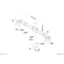 Neomounts FPMA-D960DG držák na stůl pro monitor 2 Displej: (s) 25,4 cm (10) - 68,6 cm (27) černá nastavitelná výška, naklápěcí, nakláněcí, otočný, odnímatelný