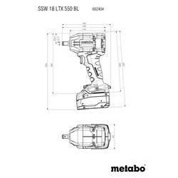 Metabo SSW 18 LTX 550 BL, 602404850 aku rázový utahovák, 18 V, Li-Ion