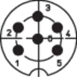 Lumberg 0103 06 DIN kruhový konektor přírubová zásuvka, rovná Pólů: 6 stříbrná 1 ks