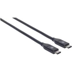 Manhattan USB kabel USB 3.2 Gen2 USB-C ® zástrčka, USB-C ® zástrčka 0.50 m černá 354899