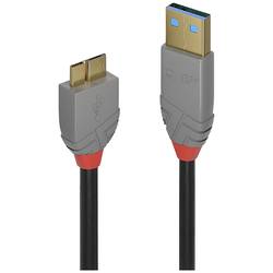 LINDY USB kabel USB 3.2 Gen1 USB-A zástrčka, USB Micro-B 3.0 zástrčka 3.00 m černá 36768