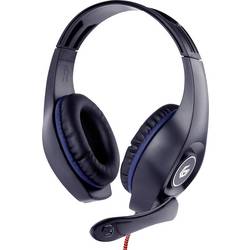 Gembird GHS-05-B Headset otevřená (On Ear) kabelová stereo černá, modrá regulace hlasitosti Gaming