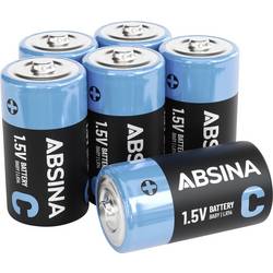 Absina baterie malé mono C alkalicko-manganová 6000 mAh 9 V 6 ks