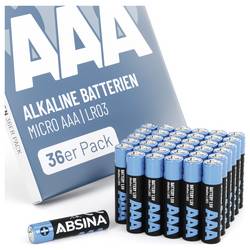 Absina mikrotužková baterie AAA alkalicko-manganová 1000 mAh 1.5 V 36 ks
