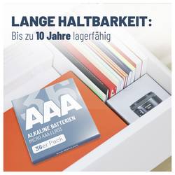 Absina mikrotužková baterie AAA alkalicko-manganová 1000 mAh 1.5 V 36 ks