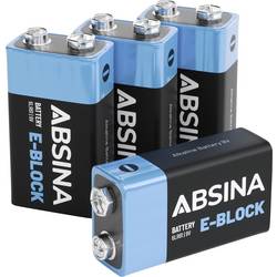 Absina baterie 9 V alkalicko-manganová 580 mAh 9 V 4 ks