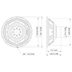 Lavoce WSN102.50 10 palec basový reproduktor 300 W 8 Ω