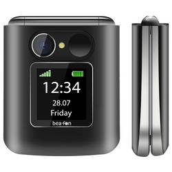beafon Fold 10 2G telefon pro seniory - véčko tlačítko SOS, nabíjecí stanice černá, stříbrná