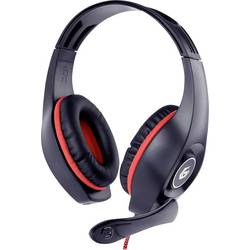 Gembird GHS-05-R Headset otevřená (On Ear) kabelová stereo černá, červená regulace hlasitosti Gaming
