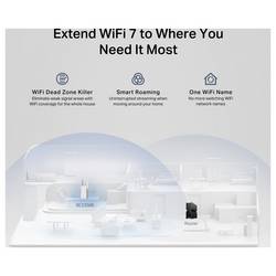 TP-LINK Wi-Fi repeater TP-Link BE3600 Ricevitore e trasmettitore di rete Bianco 2500 Mbit/s, RE235BE, Wi-Fi 7, meshový