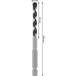 Bosch Accessories 2608706976 2608706976 tvrdý kov spirálový vrták na kámen 6 mm Celková délka 100 mm osazen tvrdokovem 1 ks